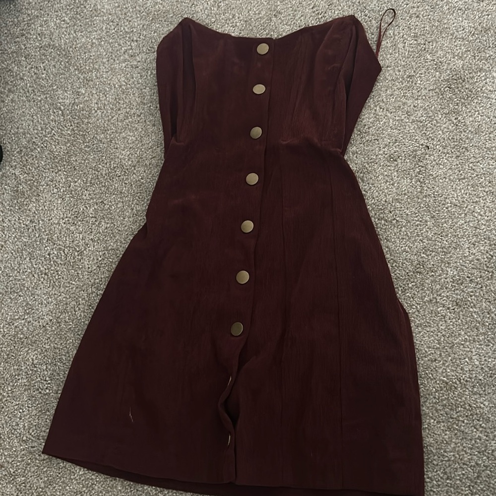 Red button down dress